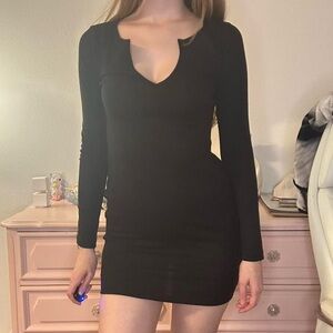 Heart Hips Classic Black Long Sleeve Dress